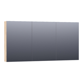 Saniclass Plain Spiegelkast - 140x70x15cm - 3 links- en rechtsdraaiende spiegeldeuren MFC - sahara