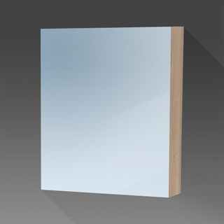 BRAUER Impress Deluxe spiegelkast - 60x70x15cm - interne en externe verlichting - 1 linksdraaiende dubbelzijdige spiegeldeur Sunlit