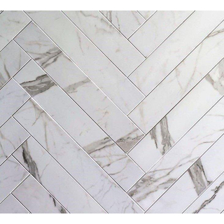 ÉCHANTILLON Cifre Cerámica bandes de carreaux de sol et mur Statuario mat Rectifié aspect marbre Mat Blanc