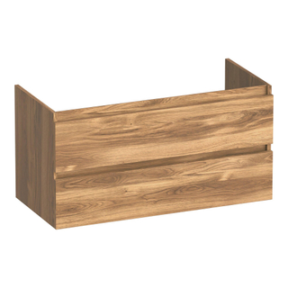BRAUER Joy wastafelonderkast - 100x46x50cm - 2 softclose lades - greeploos - 1 sifon uitsparing - Honey