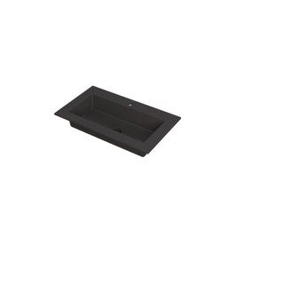 INK Kraft wastafel - 80x45x1cm - 1 wasbak - 1 kraangat - Quartz zwart
