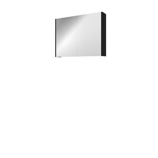 Proline spiegelkast xcellent avec doubles portes en miroir, 2 portes 80x14x60cm noir mat