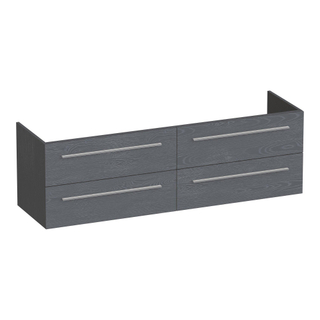 BRAUER Trust wastafelonderkast 160 excl. opbouwgrepen 4 softclose lades en 2 sifon uitsparingen - Timber Grey