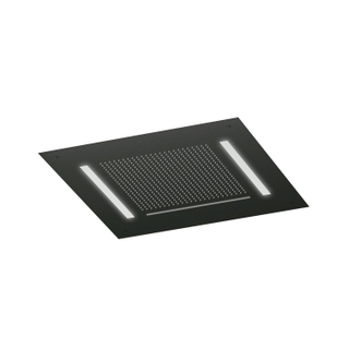 Hotbath Mate Douche de tête - carré - 50x50cm - cascade - éclairage à LED - Noir mat PVD