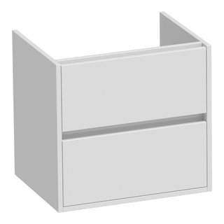 BRAUER Adore meuble sous vasque - 60x46x55cm - 2 tiroirs softclose - sans poignée - 1 espace pour siphon - blanc brillant