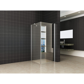 Wiesbaden Shower Porte pivotante avec paroi 90x90x200cm chrome verre 8mm NANO