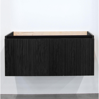 Adema Holz Meuble sous lavabo - 100cm - 1 tiroir - sans poignée - marron noir