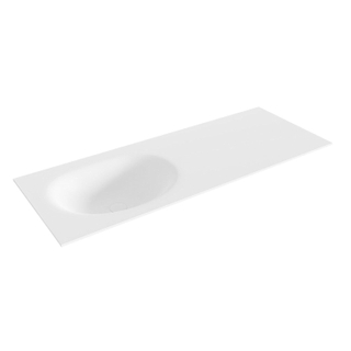 MONDIAZ MOON Talc solid surface inbouw wastafel 121cm Positie wasbak links