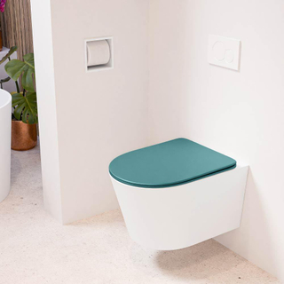 MONDIAZ LAVIE wandclosetpack - 36x53cm - diepspoel - rimless - Talc (offwhite) - softclose - quick-release - toiletzitting - Smag (blauw)