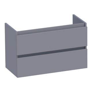 BRAUER Joy wastafelonderkast ondiep - 80x39x50cm - 2 softclose lades - greeploos - 1 sifon uitsparing - mat grijs