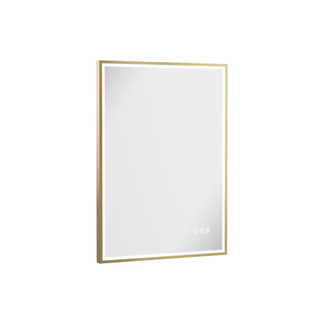 Crosswater MPRO spiegel met verlichting - 70x50cm - LED - verticaal/horizontaal - geborsteld messing (goud)
