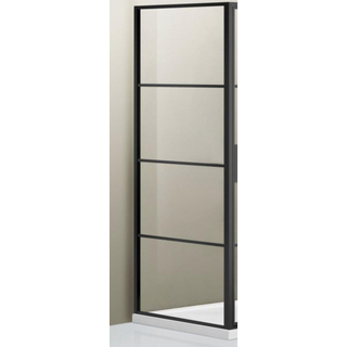 Marenza Bellini Paroi latérale - 90x200cm - lignes de cadre extérieur - anti-calcaire - noir mat