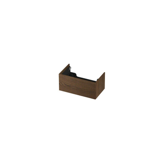 INK P2O Wastafelonderkast - 80x45x37.6cm - 1 lade - push 2 open - verticaal gefreesd - eiken Massief eiken chocolate