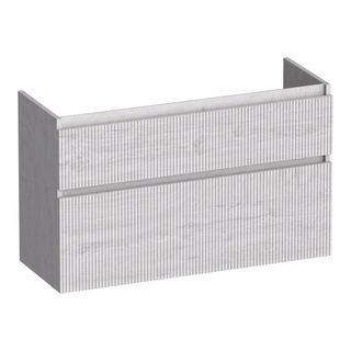 BRAUER Delight Wavy wastafelonderkast ondiep 100 2 softclose lades - greeploos - 1 sifon uitsparing - Forest Seashell