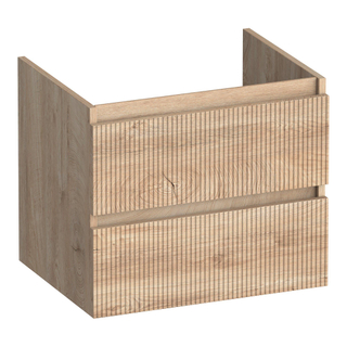 BRAUER Joy Wavy wastafelonderkast 60 2 softclose lades - greeploos - 1 sifon uitsparing - Forest Wheat