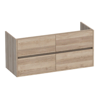 BRAUER Adore wastafelonderkast - 120x46x55cm - 4 softclose lades - greeploos - 2 sifon uitsparingen - Sunlit