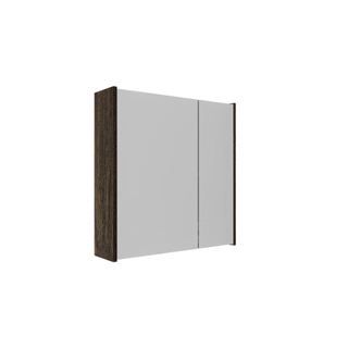 Saniclass Holz Frame Armoire miroir - 60x63x16cm - incluant panneaux latéraux - Chêne charcoal