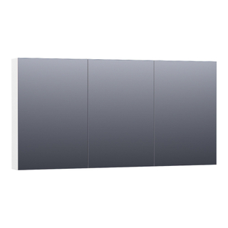Saniclass Plain Spiegelkast - 140x70x15cm - 3 links- en rechtsdraaiende spiegeldeuren MDF - mat wit