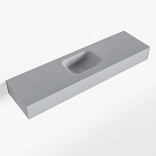 Mondiaz LEX Lave-main - 110x30x12cm - lavabo au centre - sans trou de robinet - Solid Surface - Plata