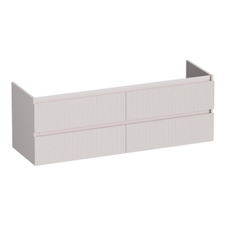 BRAUER Joy Wavy wastafelonderkast 140 4 softclose lades - greeploos - 2 sifon uitsparingen - mat zand