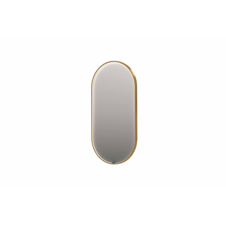 MIROIR INK SP28 - 40x4x80cm ovale dans cadre en acier incl. LED - chauffage - changement de couleur - à intensité variable et interrupteur - doré brossé mat