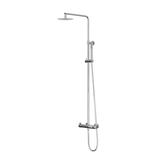 IVY Pact Ensemble douche pluie - mural - pomme de douche medium 25 cm - douchette 3 jets - Chrome