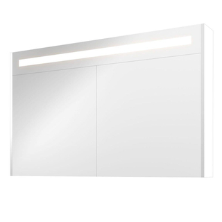Proline spiegelkast premium avec éclairage led intégré, 2 portes 120x14x74cm blanc mat