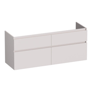 BRAUER Delight meuble sous lavabo - 120x46x60cm - 4 tiroirs à fermeture douce - sans poignée - 2 découpes pour siphon - mat sable