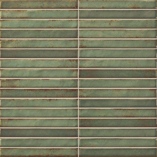 SAMPLE La Platera Cerámica Raku Keramische wandtegel - 35x35cm - 9.2mm - kitkat - Groen