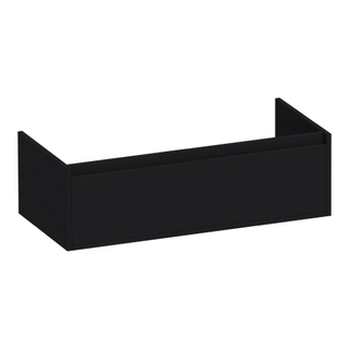BRAUER Hope wastafelonderkast - 99x30x45.5cm - 1 softclose lade greeploos - 1 sifon uitsparing - mat zwart