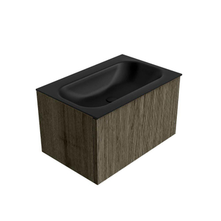 Mondiaz KURVE Badkamermeubelset - 70x46x40cm - 1 lade - wastafel solid surface - midden - zonder kraangat - Shadow