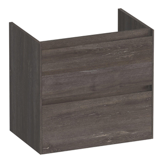 BRAUER Inspire wastafelonderkast ondiep 60 2 softclose lades - greeploos - 1 sifon uitsparing - Driftwood