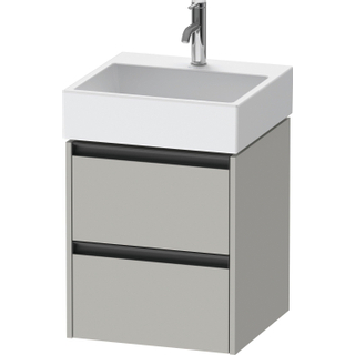 Duravit ketho meuble à 2 vasques avec 2 tiroirs 48.4x46x54.9cm avec poignées gris anthracite béton mate