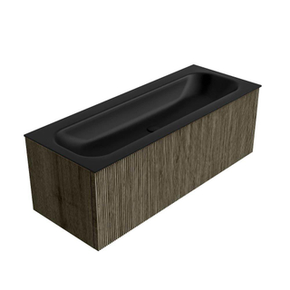 Mondiaz KURVE Badkamermeubelset - 120x46x40cm - 1 lade - wastafel solid surface - midden - 1 kraangat - Shadow