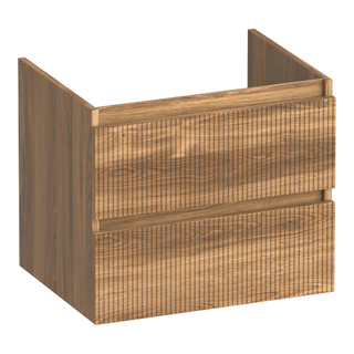 BRAUER Joy Wavy meuble sous lavabo 60 2 tiroirs softclose - sans poignée - 1 découpe pour le siphon - Honey