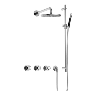 Hotbath Cobber IBSW70 Regendoucheset inbouw - 38.5cm wandarm - 20cm ronde hoofddouche - staafhanddouche - glijstang - chroom