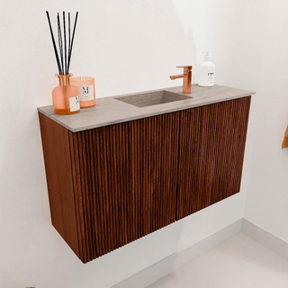 Mondiaz JOYA-DLUX 70cm toiletmeubel - kleur Ruby - Wastafel FAYE positie Midden 1 kraangat kleur Saba.