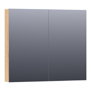 BRAUER Plain Spiegelkast - 80x70x15cm - 2 links/rechtsdraaiende spiegeldeuren - MFC - nomad