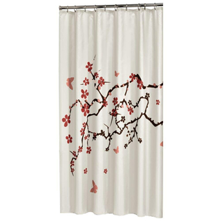 Sealskin Blossom Douchegordijn Polyester 180x200 cm Rood