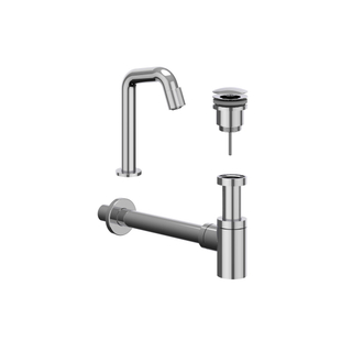 IVY Fonteinset - Contour - ensemble de lavabo - pose - bas - bouchon always open - Chrome