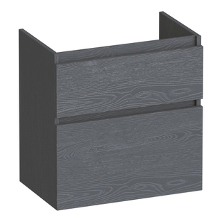 BRAUER Delight wastafelonderkast ondiep - 60x39x60cm - 2 softclose lades - greeploos - 1 sifon uitsparing - Timber Grey