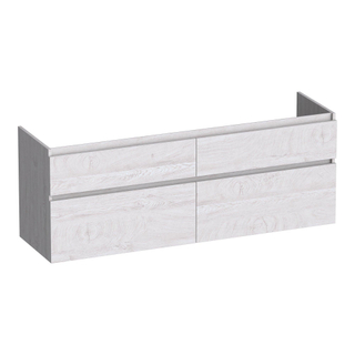 BRAUER Delight meuble sous lavabo - 140x46x60cm - 4 tiroirs à fermeture douce - sans poignée - 2 découpes pour siphon - Forest Seashell