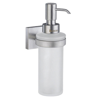 Smedbo House Zeepdispenser - 200ml - wandmodel - geborsteld chroom/mat glas