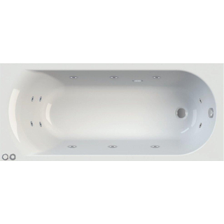 Riho Easypool 3.1 Miami Baignoire Balnéo - 170x70cm - hydro 6+4+2 réglage pneumatique droite - avec piétement et vidage - blanc brillant