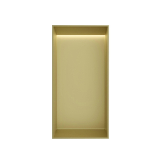 Hotbath &MORE Boîte encastrée ou niche encastrée 30x15x10cm sans cadre + LED Laiton brossé PVD
