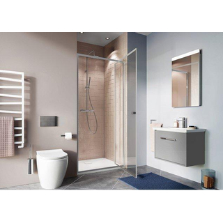 Crosswater Clear 6 Draaideur - 100x195cm - 6mm - helder veiligheidsglas - zilver