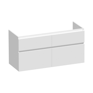 BRAUER Advance Meuble sous-lavabo 119x60x45.5cm sans poignées 4 tiroirs 2 espaces siphon MDF Blanc mat
