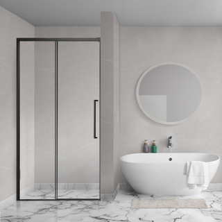 Aqua Vista Lokla Porte de niche - 110x200cm - incl. kit de montage - noir mat