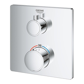 Grohe Grohtherm Inbouwthermostaat - 2 knoppen - zonder omstel - rechthoekig - chroom