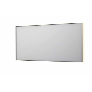 INK SP32 spiegel - 160x4x80cm rechthoek in stalen kader incl indir LED - verwarming - color changing - dimbaar en schakelaar - mat zwart